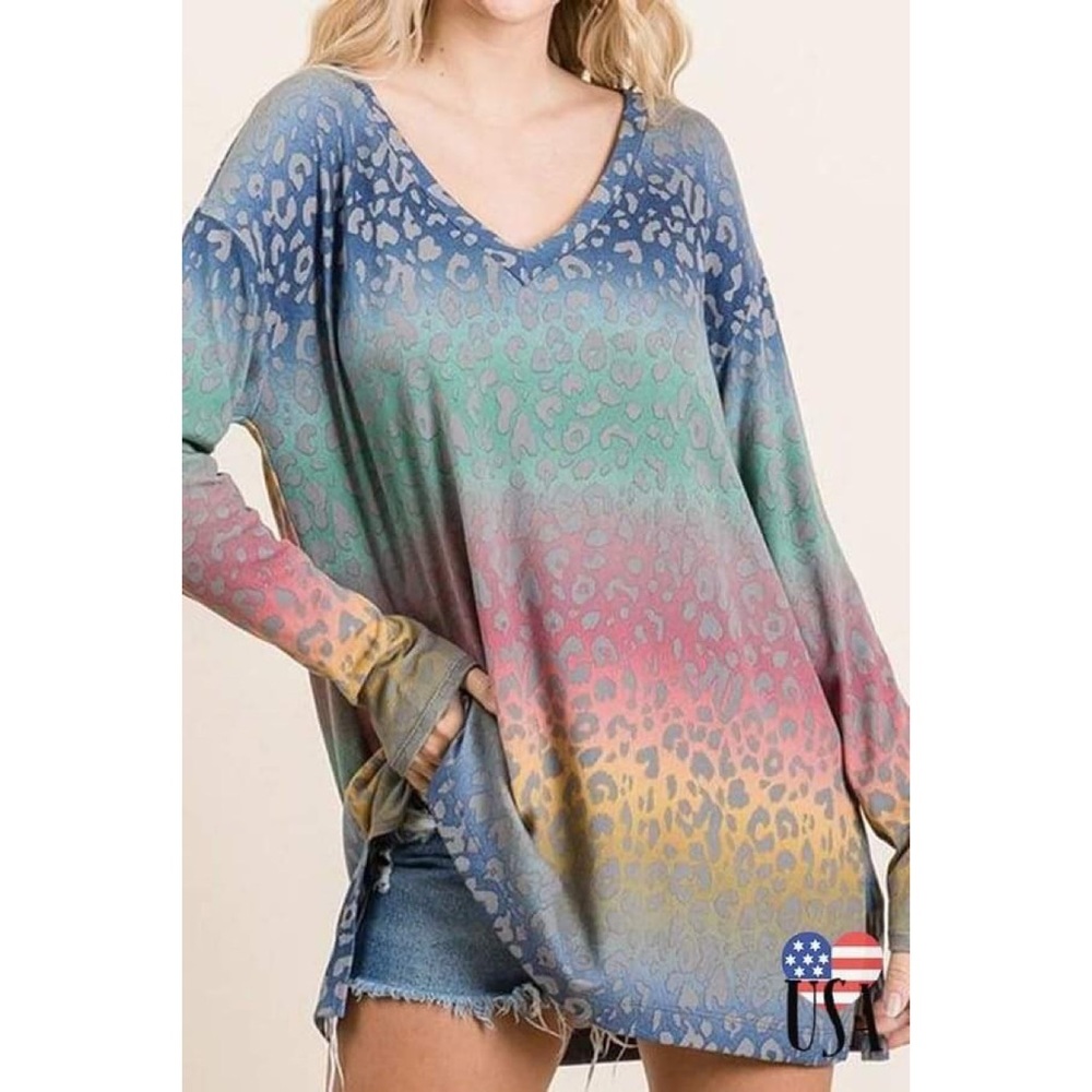 🌀💗Tie Dye Animal Print Top🔥
